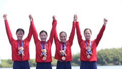 Rowing Việt Nam giành HCĐ thuyền bốn nữ một mái chèo tại ASIAD 2026