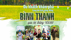 Du khách khám phá Làng du lịch cộng đồng Bình Thành qua hệ thống VR360