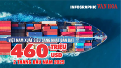 (Infographic) Việt Nam xuất siêu sang Nhật Bản đạt 460 triệu USD 2 tháng đầu năm 2025