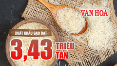 (Infographic) Xuất khẩu gạo đạt 3,43 triệu tấn