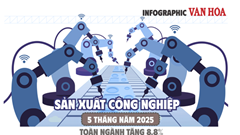 (Infographic) Sản xuất công nghiệp 5 tháng năm 2025: Toàn ngành tăng 8,8%