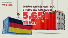 (Infographic) Thường mại Việt Nam - Đức 5 tháng đầu năm đạt  5,651 tỉ USD