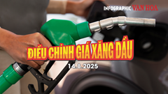 (Infographic) Giá xăng dầu ngày 14.8 đồng loạt giảm
