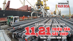 (Infographic) Trung Quốc chiếm hơn nửa lượng sắt thép nhập khẩu vào Việt Nam