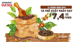 (Infographic) Xuất khẩu cà phê lập kỷ lục mới, vượt 7,4 tỉ USD sau 10 tháng