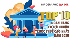 (Infographic) Top 10 ngân hàng lãi trước thuế cao nhất năm 2025: Vietcombank tiếp tục dẫn đầu