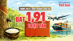 (Infographic) Xuất khẩu cao su năm 2025 giảm về lượng, kim ngạch vẫn đạt 3,33 tỉ USD