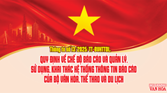 Quy định về chế độ báo cáo và quản lý, sử dụng, khai thác Hệ thống thông tin báo cáo của Bộ Văn hóa, Thể thao và Du lịch