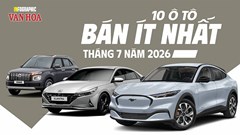 10 ô tô bán ít nhất tháng 7.2026, doanh số chỉ 6 - 37 xe