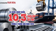 Việt Nam chi 7,7 tỉ USD nhập sắt thép, một nước chiếm gần nửa