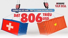 Việt Nam nhập siêu 518,6 triệu USD từ Thụy Sĩ sau 9 tháng