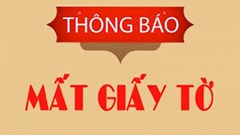 Thông báo mất giấy tờ