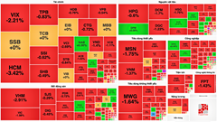Chứng khoán phiên 16.9: Chứng khoán đỏ lửa, các nhóm ngành đều giảm sâu