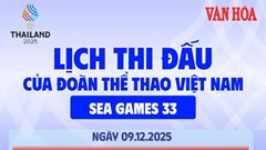 Lịch thi đấu SEA Games 33 của Đoàn Thể thao Việt Nam ngày 9.12