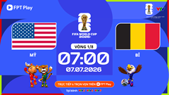 Link xem trực tiếp Mỹ vs Bỉ, 7h00 ngày 7.7 - vòng 1/8 World Cup 2026