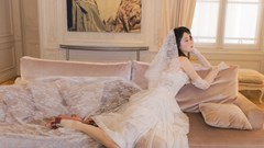 Hề Mộng Dao diện váy cưới của nhà mốt Việt trong hôn lễ triệu đô