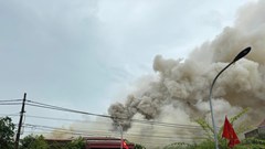 Ninh Bình: Cháy cơ sở sản xuất chiếu cói