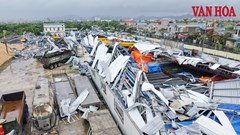 Kinh hãi kho thép cả trăm tấn ở Ninh Bình bị bão số 10 vò nát