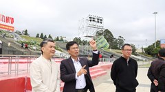 Kiểm tra tiến độ thi công sân khấu kỷ niệm 50 năm Ngày Giải phóng tỉnh Lâm Đồng