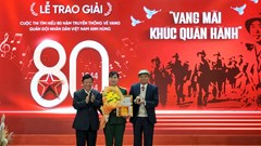 Trao giải Cuộc thi “Tìm hiểu 80 năm truyền thống vẻ vang của Quân đội nhân dân Việt Nam anh hùng” 