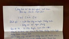 Người dân viết thư cảm ơn công an giúp đỡ tìm lại người thân đi lạc