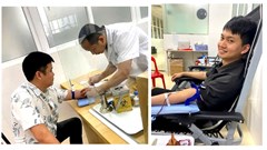 2 cán bộ công an kịp thời hiến máu cứu người