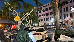 Cây đổ, mái tôn bay, ô tô bị đè tại Thanh Hóa sau mưa lớn do bão số 3