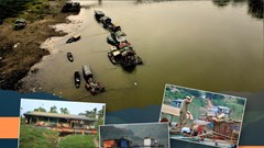Những căn nhà không số ở xóm chài ven sông Lô
