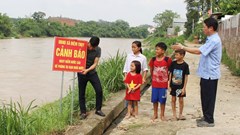 Thái Nguyên gắn biển cảnh báo nguy hiểm đề phòng đuối nước