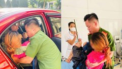 Công an hỗ trợ đưa hai mẹ con gặp tai nạn trên Quốc lộ 2 đi cấp cứu