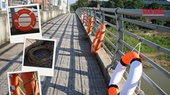 Lắp loạt phao cứu hộ trên cây cầu từng xảy ra vụ nữ sinh nhảy sông tử vong ở Thái Nguyên