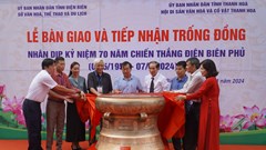 Điện Biên tiếp nhận trống đồng do Hội Di sản văn hóa và cổ vật Thanh Hóa trao tặng