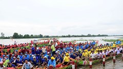 Hàng ngàn người dân An Giang náo nức xem đua ghe ngo