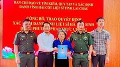 Lai Châu trao quyết định xác định danh tính liệt sĩ Hà Văn Sinh sau 76 năm