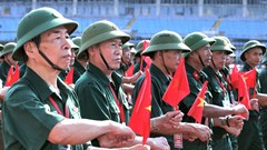 Hợp luyện lễ diễu binh, diễu hành A80 tại Sân vận động quốc gia Mỹ Đình 