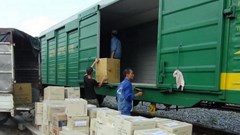 Miễn phí chở hàng cứu trợ bằng tàu hỏa