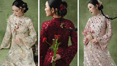 Áo dài kim sa lên ngôi trong dịp Tết 2026