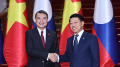 Thủ tướng Lê Minh Hưng hội đàm với Thủ tướng Lào