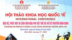 Đầu năm 2025 sẽ diễn ra Hội thảo khoa học quốc tế Võ cổ truyền Bình Định
