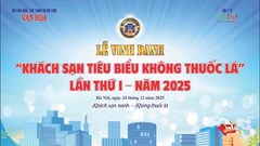 Chiều nay, tổ chức Lễ vinh danh “Khách sạn tiêu biểu không thuốc lá”, lần thứ I - năm 2025
