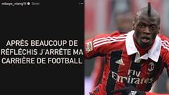 Cựu sao AC Milan tuyên bố giải nghệ, bất ngờ có bến đỗ mới chỉ sau 3 tháng