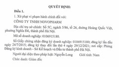 Xử phạt Công ty dược NOVOPHARM 220 triệu đồng 
