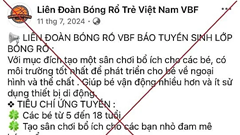 Cảnh báo thủ đoạn lừa đảo mạo danh “Liên đoàn bóng rổ Việt Nam” để chiếm đoạt tiền