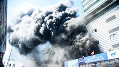 Cháy lớn tại công trình dự án trung tâm cao ốc phức hợp Nguyễn Kim