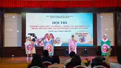 10 đội học sinh sôi nổi tham gia hội thi về phòng, chống tác hại thuốc lá trong trường học