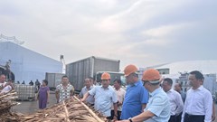 Phó Chủ tịch UBND TP Hà Nội kiểm tra tiến độ thi công tại Triển lãm Thành tựu đất nước