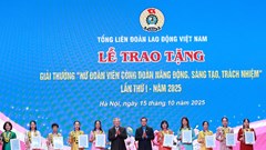 Lần đầu tiên trao Giải thưởng “Nữ đoàn viên Công đoàn Năng động, Sáng tạo, Trách nhiệm” 
