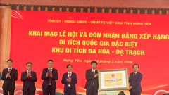 Khai mạc lễ hội và đón Bằng xếp hạng Di tích quốc gia đặc biệt Khu di tích Đa Hòa - Dạ Trạch