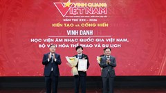 Chương trình Vinh quang Việt Nam 2026 vinh danh những tấm gương cống hiến 
