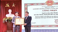 Trao chứng nhận Di sản văn hóa phi vật thể quốc gia đối với nghề làm nhà tre, dừa ở Cẩm Thanh 